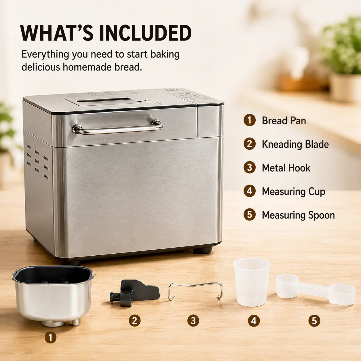 Ultimate 25-In-1 Programmable Bread Maker: Effortlessly Bake Fresh Bread with Automatic Yeast & Nut Dispenser, Delay Timer & 3 Crust Settings