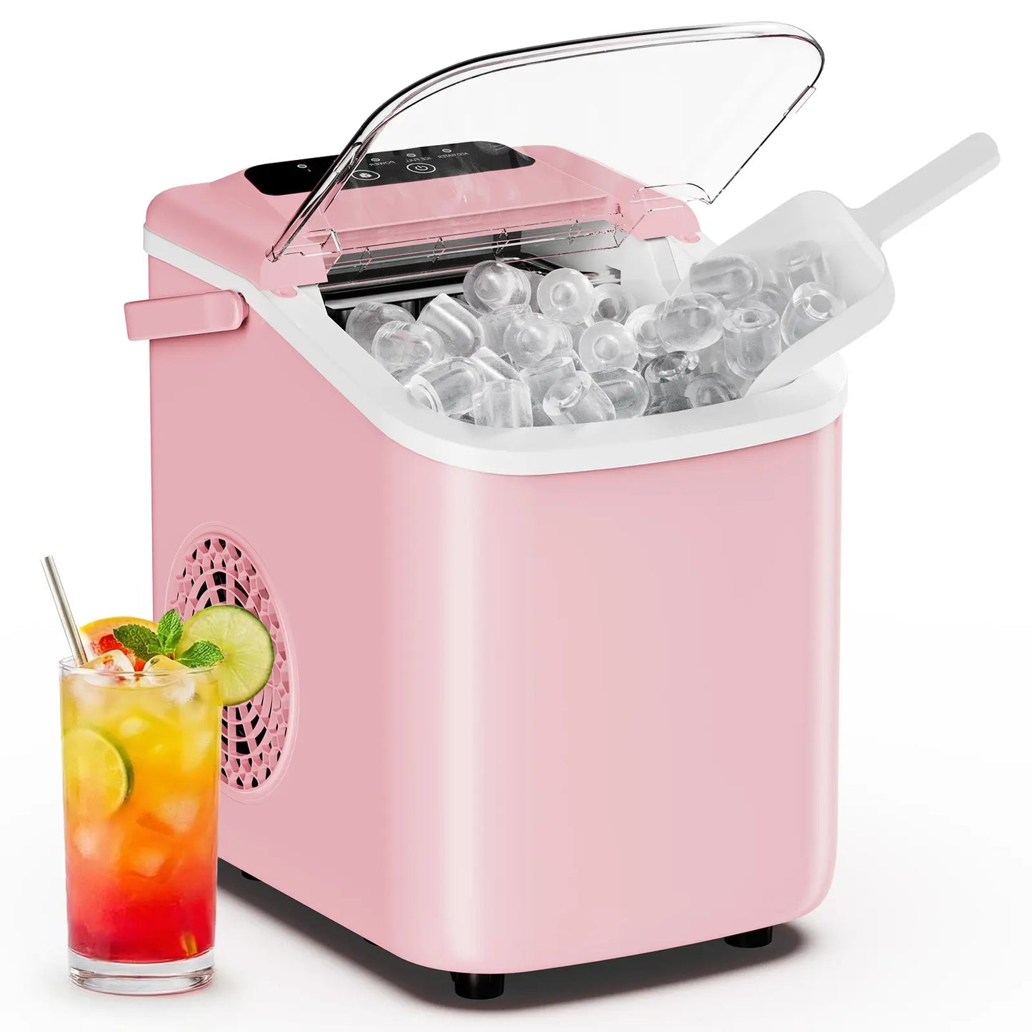 Sweetcrispy Portable Countertop Ice Maker - Create 9 Ice Cubes in 6 Minutes, 26Lbs Daily Capacity, Auto-Cleaning & Quiet Operation, Perfect for Home, RV, or Parties!