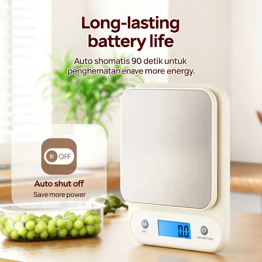 Elevate Your Cooking with the Meilen 5Kg/11Lb Digital Kitchen Scale - Precision Measurements with Stainless Steel Durability and Included Batteries