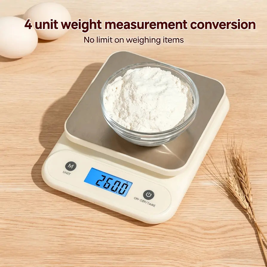 Elevate Your Cooking with the Meilen 5Kg/11Lb Digital Kitchen Scale - Precision Measurements with Stainless Steel Durability and Included Batteries