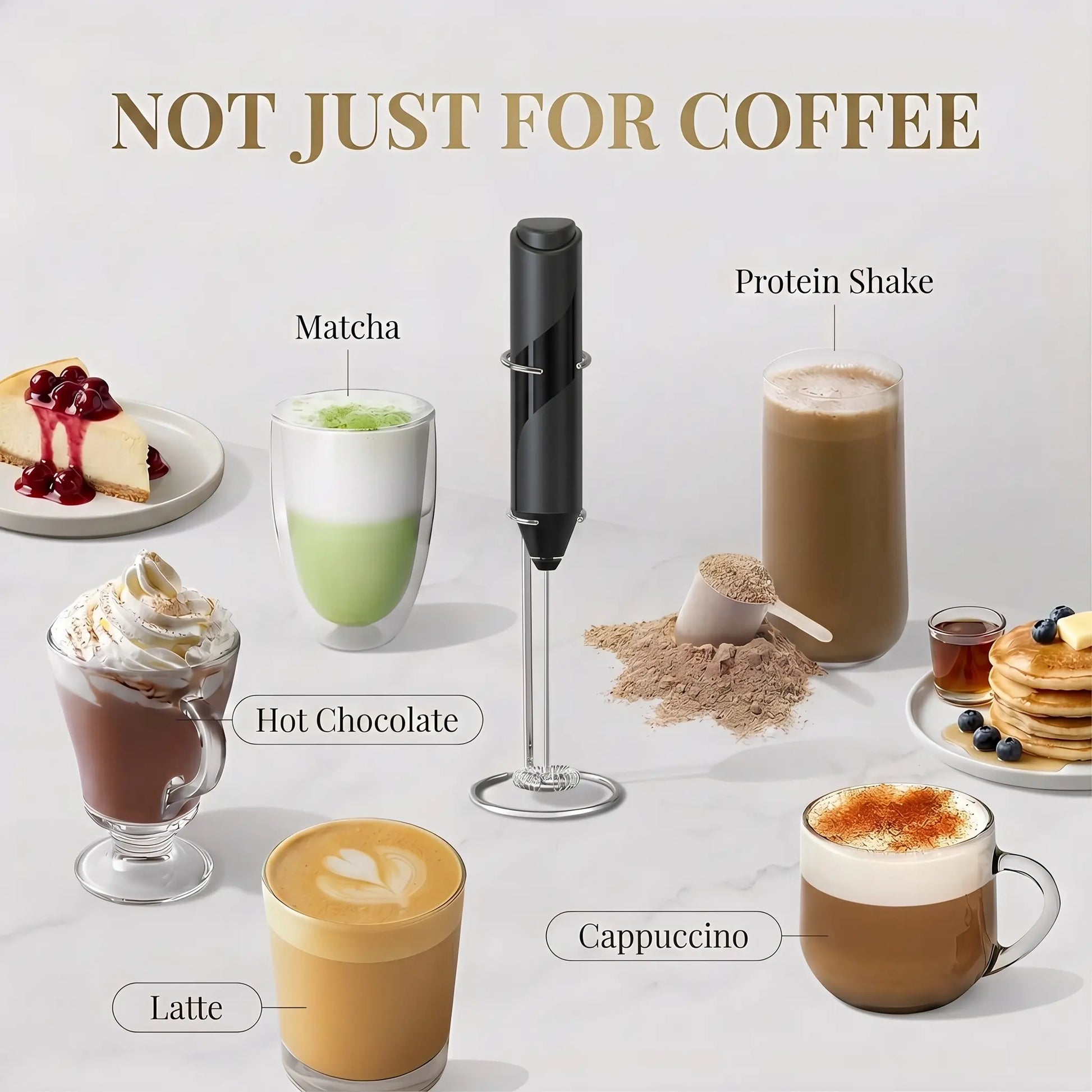 Elevate Your Coffee Experience with Our Waterproof Handheld Electric Milk Frother – Perfect for Lattes, Cappuccinos, and More!
