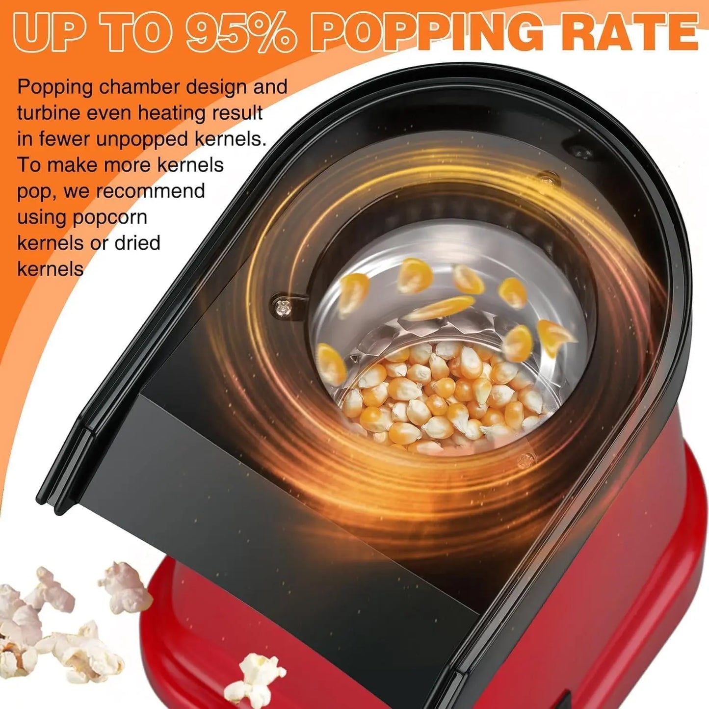 Effortless Oil-Free Popcorn Maker - Quick & Healthy Snack Solution for Family Fun!