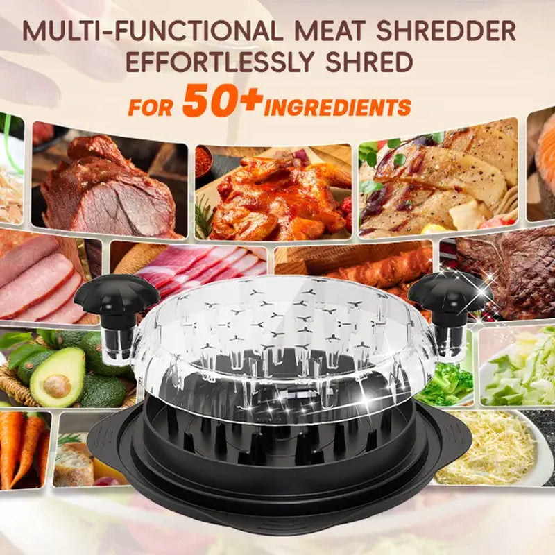 Effortlessly Shred Chicken and More with the XL 11-Inch Meat Shredder Tool - Ergonomic, Non-Slip Design for Quick Meal Prep in Elegant Black