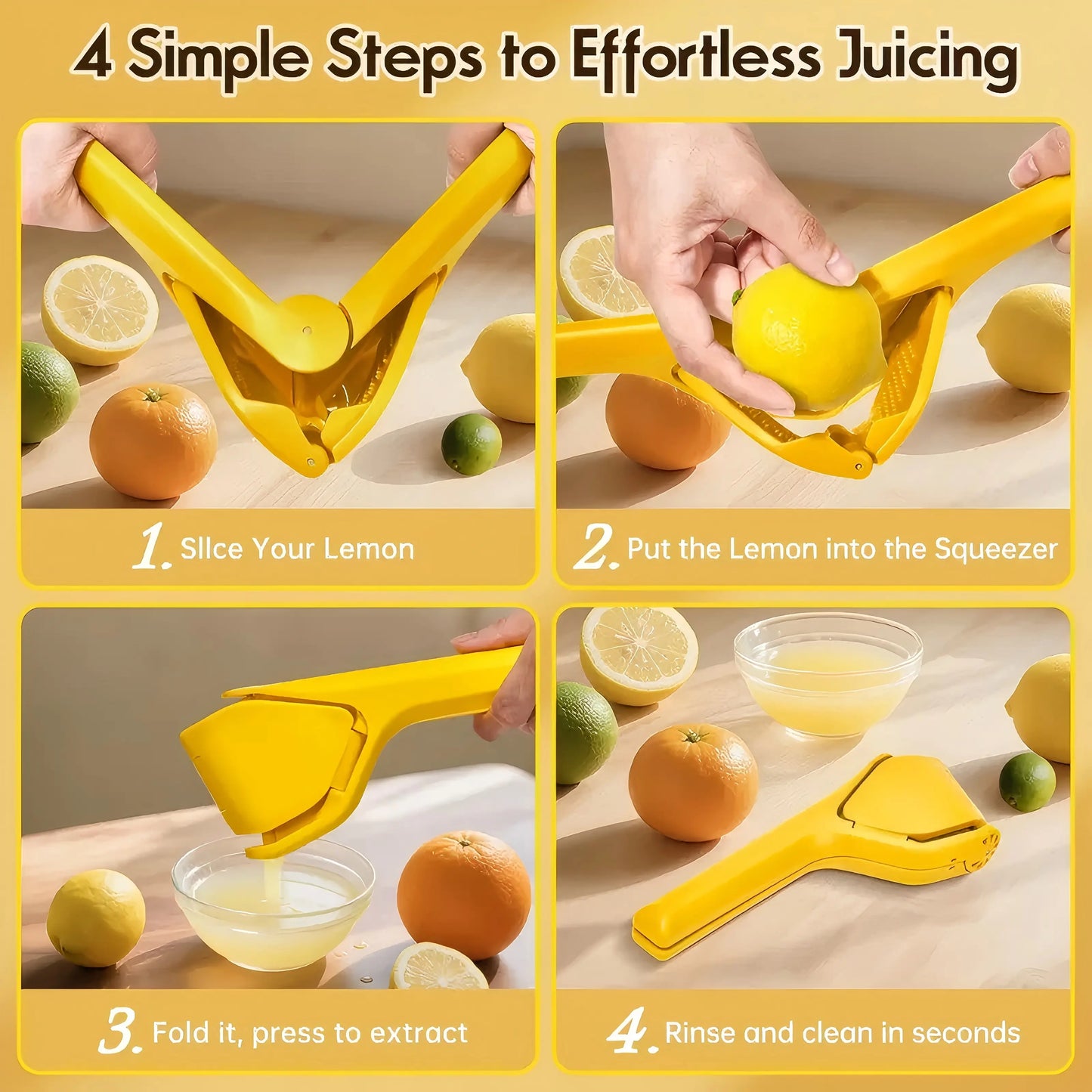 Revolutionary Compact Lemon Squeezer - Effortless Juicing for Fresh Citrus Delight, Lightweight Manual Juicer for Quick, Mess-Free Preparation