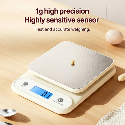 Elevate Your Cooking with the Meilen 5Kg/11Lb Digital Kitchen Scale - Precision Measurements with Stainless Steel Durability and Included Batteries