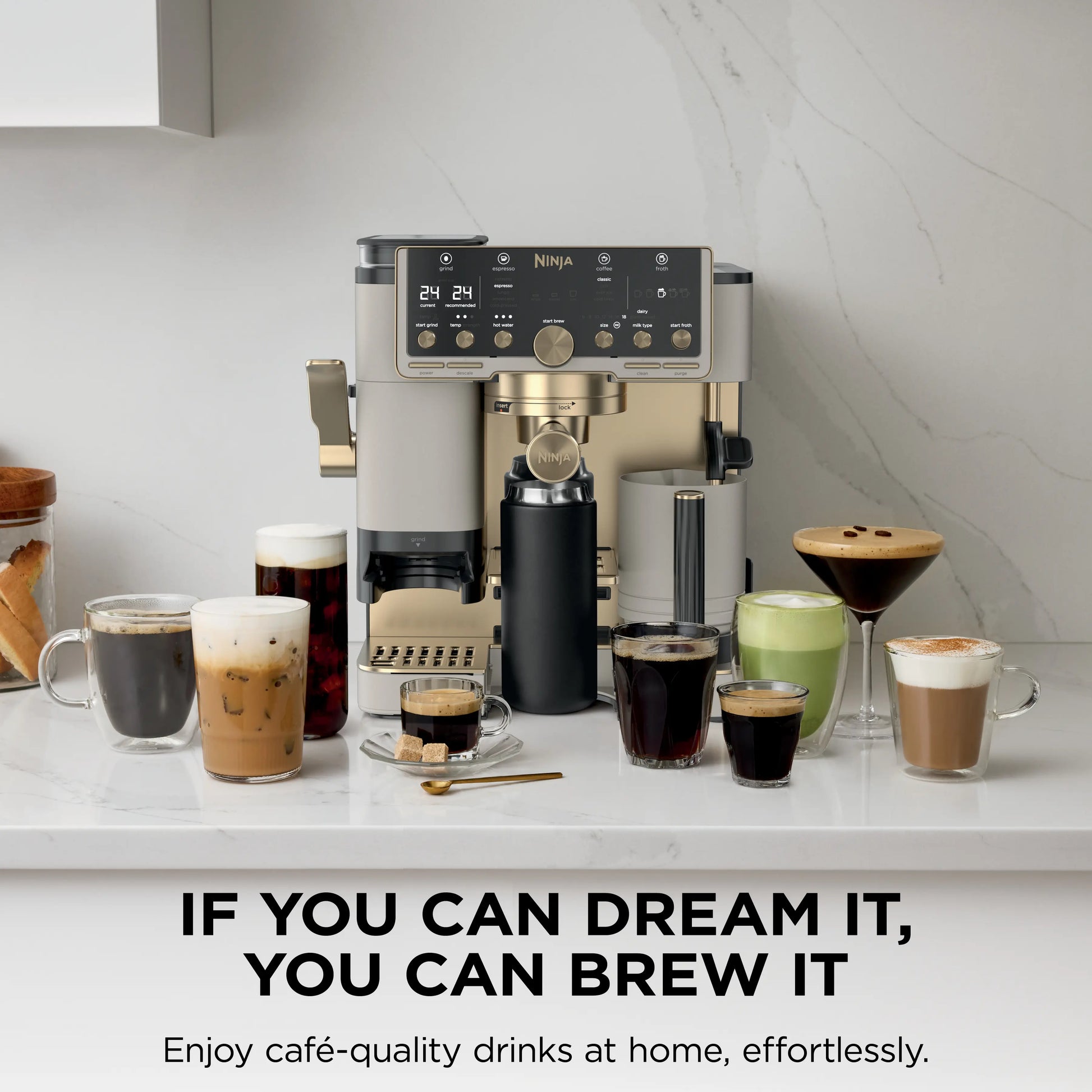 Elevate Your Coffee Experience with the Ninja Luxe Café Pro Limited Edition Espresso Machine in Elegant Stone & Gold - ES701