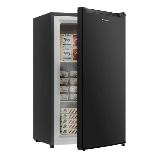 BANGSON 2.1 Cu.Ft Compact Upright Freezer - Energy-Efficient Mini Freezer with Adjustable Thermostat and Quiet Operation, Perfect for Small Spaces and Gifts!