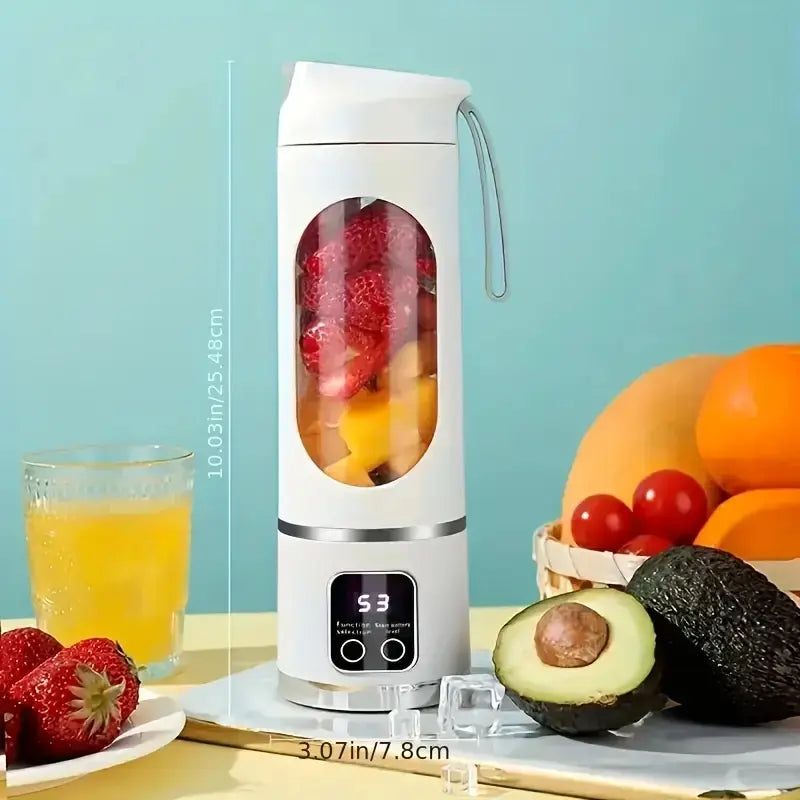 Portable Personal Electric Blender, 450 Ml Smoothie and Ice Shake Blender, 12 Blades, USB Rechargeable Mini Blender; Drink Container: Water Bottle, Travel Cup, Washable, Reusable, Compact and Convenient, Multifunctional—Father’S Day Gift