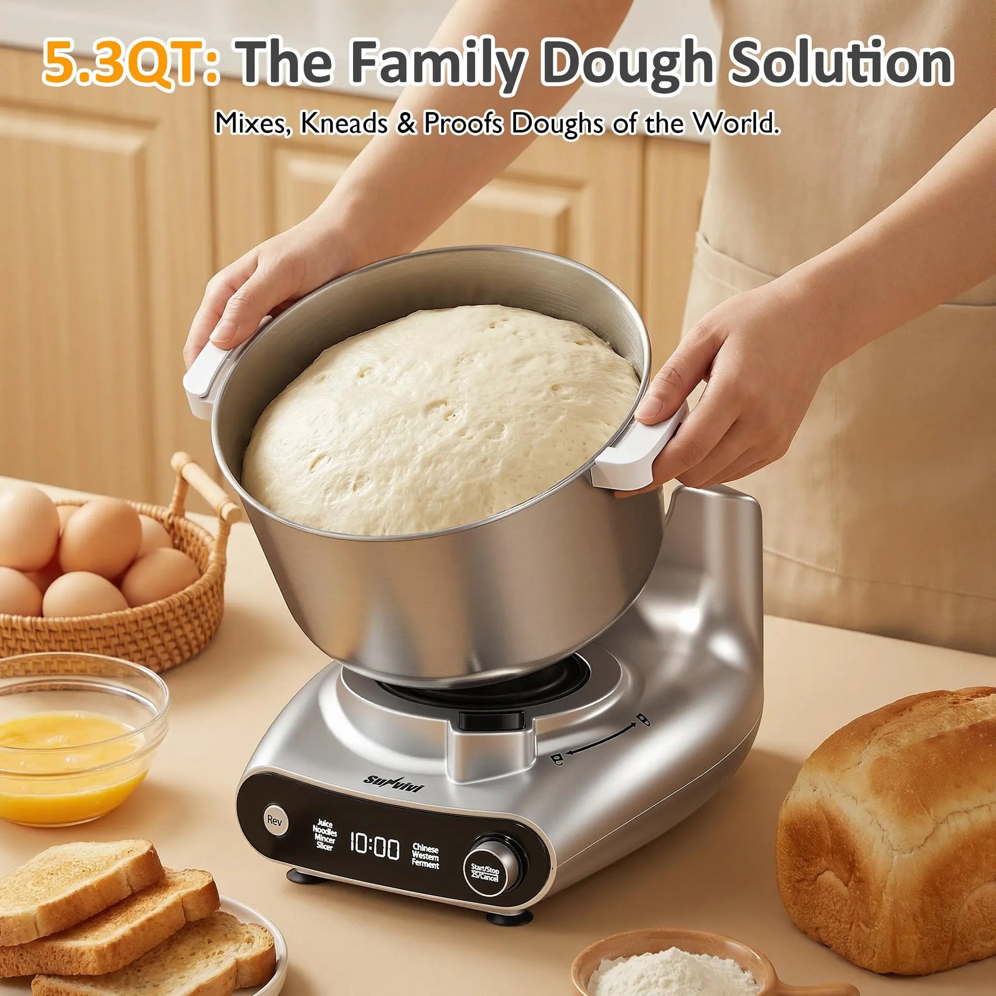 Experience Culinary Excellence with the Sunvivi 4-In-1 Multifunction Stand Mixer - Your Ultimate Kitchen Companion for Dough, Juicing, Grinding, and More!