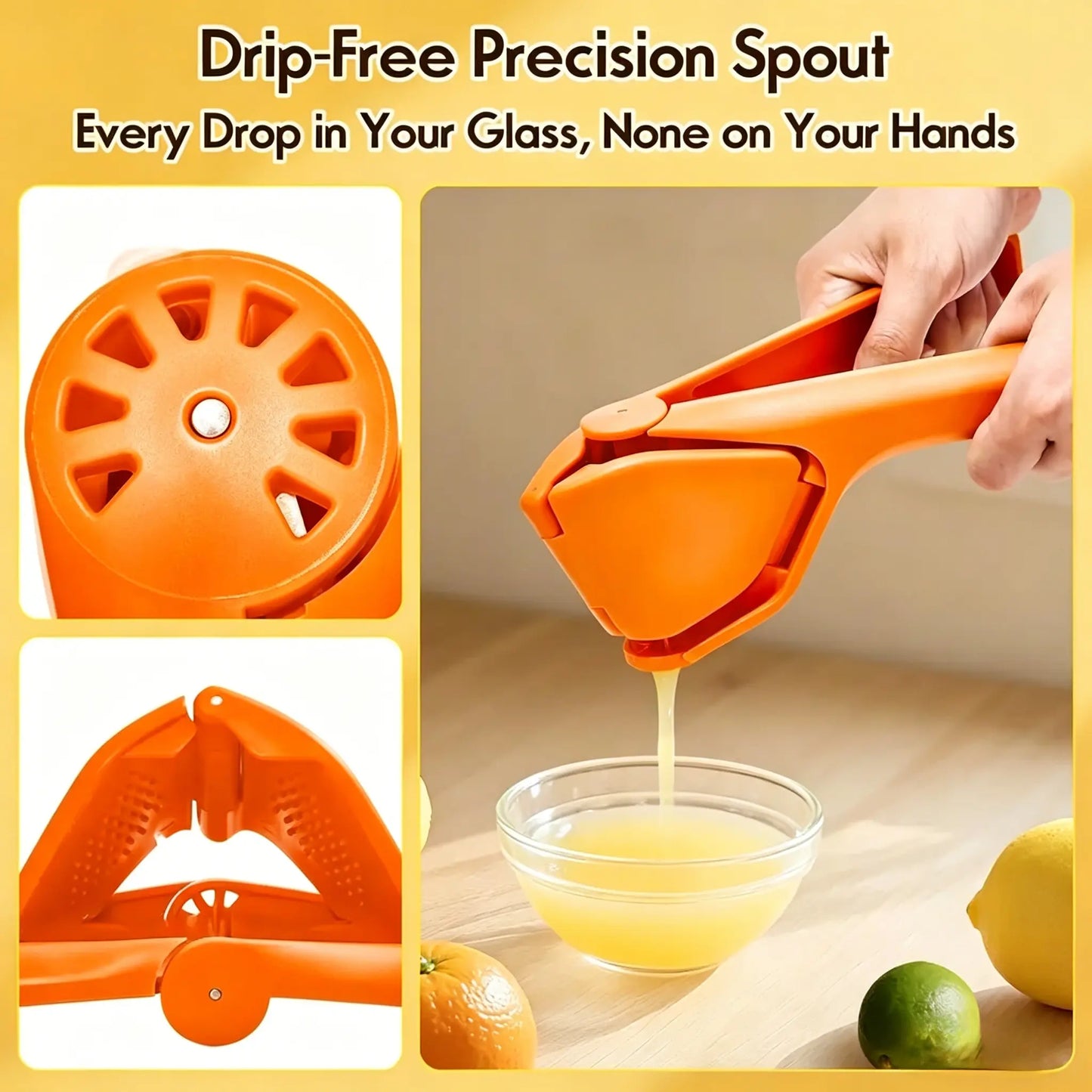 Revolutionary Compact Lemon Squeezer - Effortless Juicing for Fresh Citrus Delight, Lightweight Manual Juicer for Quick, Mess-Free Preparation
