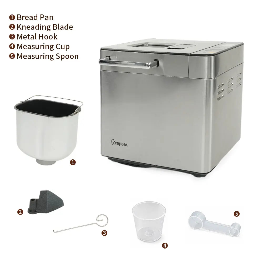 Ultimate 25-In-1 Programmable Bread Maker: Effortlessly Bake Fresh Bread with Automatic Yeast & Nut Dispenser, Delay Timer & 3 Crust Settings