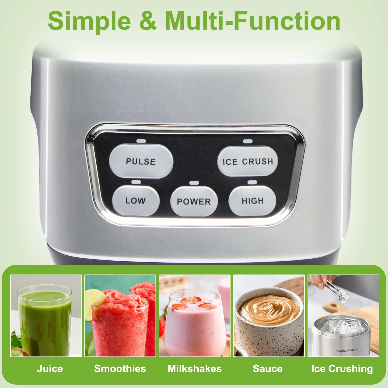 Smoothie Blender, Personal Blender Set for Kitchen, Smoothies Maker with Bpa-Free Portable Cups for Shakes, Sauces, Juice, Ice Crushing, Light Silver