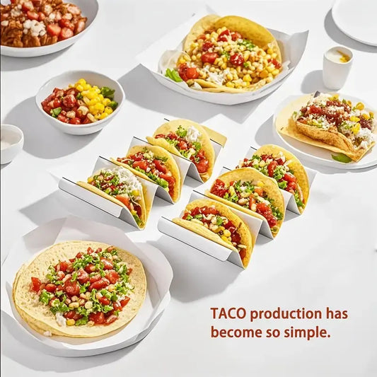 Transform Taco Night with Our Stainless Steel Taco Holder & Air Fryer Oil Drainer – Your Ultimate Kitchen Companion for Mess-Free Meals!