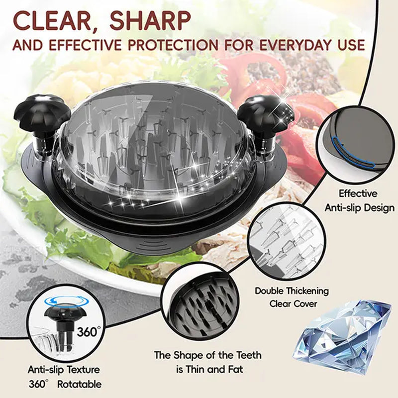 Effortlessly Shred Chicken and More with the XL 11-Inch Meat Shredder Tool - Ergonomic, Non-Slip Design for Quick Meal Prep in Elegant Black