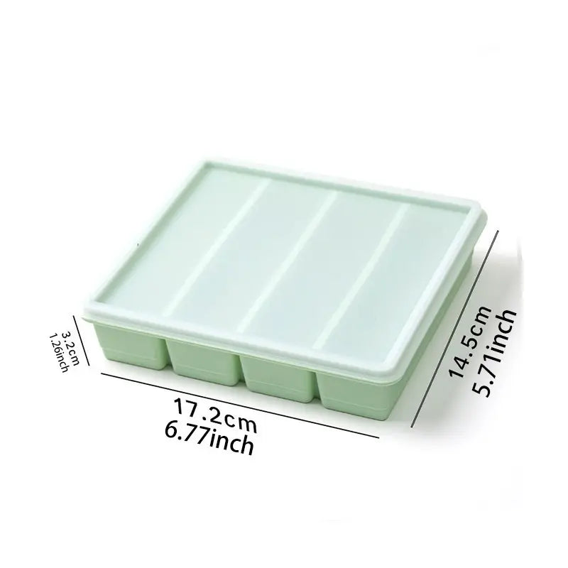 Ultimate Silicone Freezer Tray with Lid - Leak-Proof, Dishwasher Safe, and Heat Resistant for Perfectly Frozen Soups and Ice Cubes!