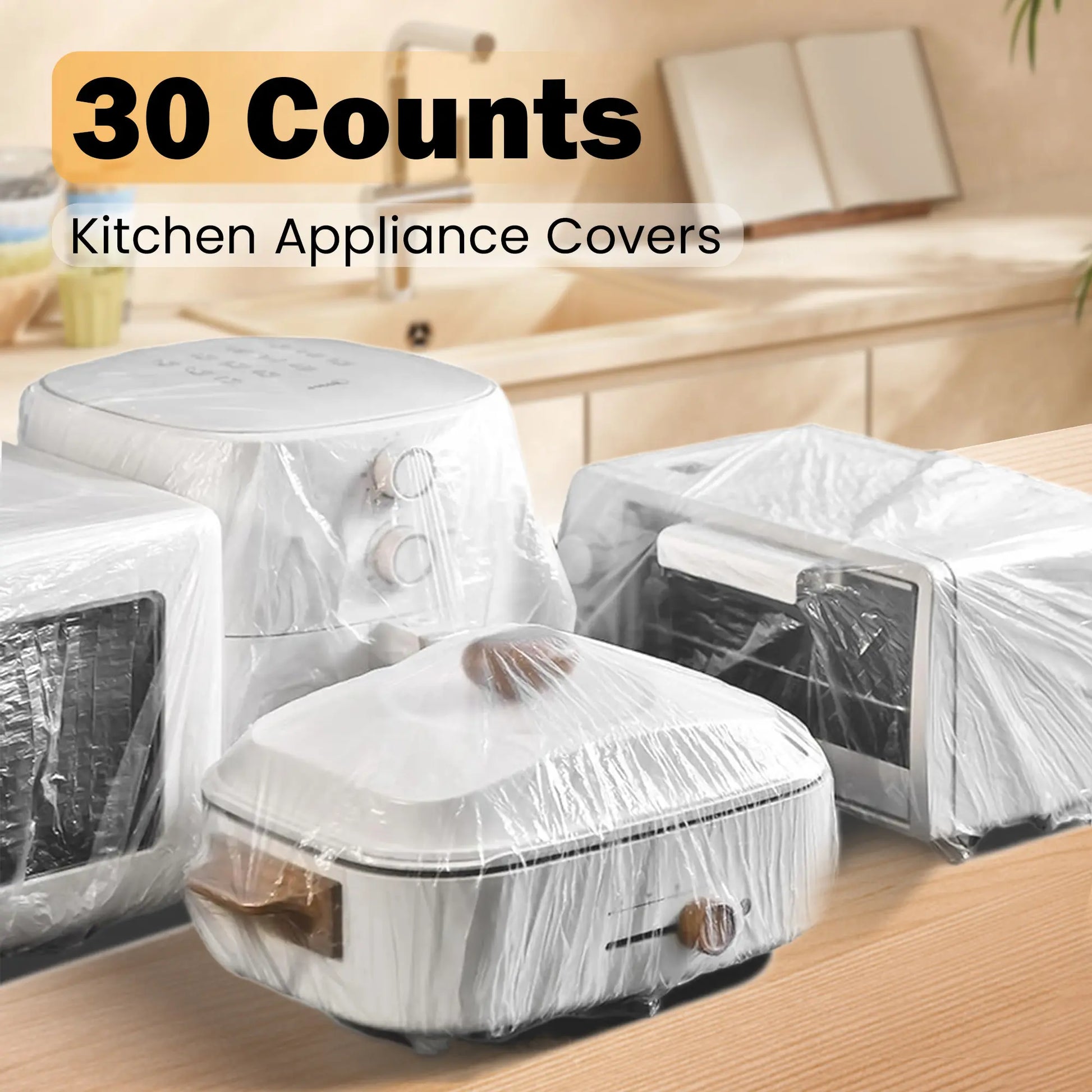 Protect Your Appliances with 30 Clear Small Covers – Effortlessly Reduce Cleaning Time and Keep Your Kitchen Utensils Dust-Free!