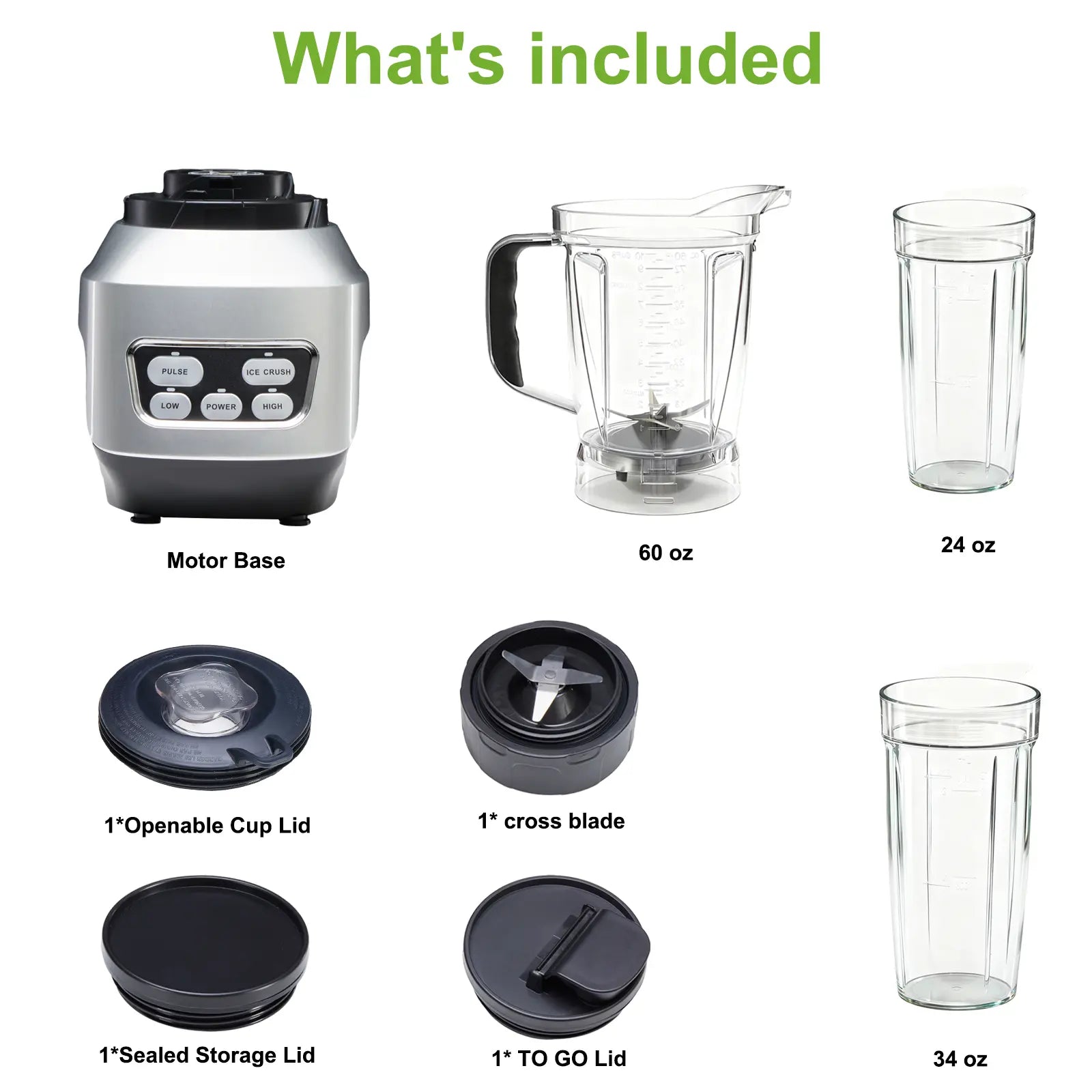 Smoothie Blender, Personal Blender Set for Kitchen, Smoothies Maker with Bpa-Free Portable Cups for Shakes, Sauces, Juice, Ice Crushing, Light Silver