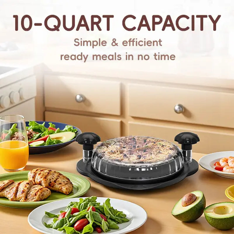 Effortlessly Shred Chicken and More with the XL 11-Inch Meat Shredder Tool - Ergonomic, Non-Slip Design for Quick Meal Prep in Elegant Black