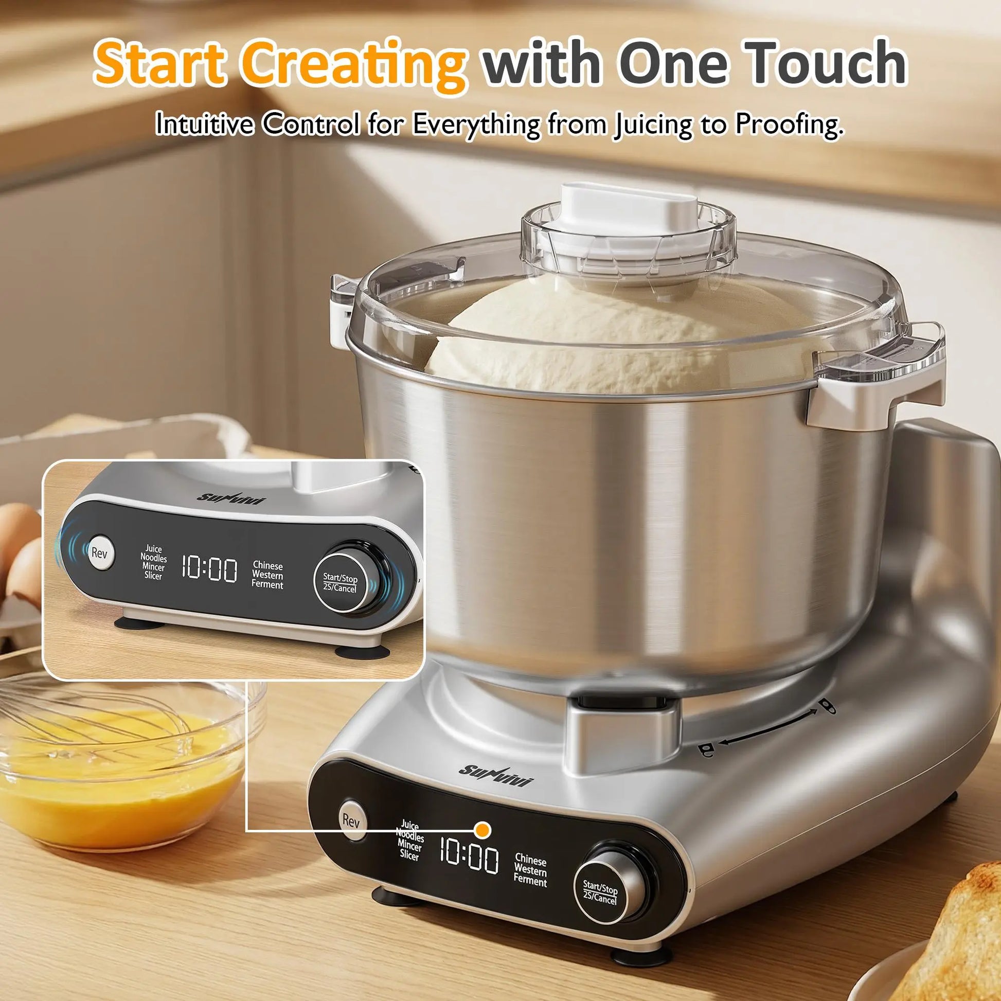 Experience Culinary Excellence with the Sunvivi 4-In-1 Multifunction Stand Mixer - Your Ultimate Kitchen Companion for Dough, Juicing, Grinding, and More!