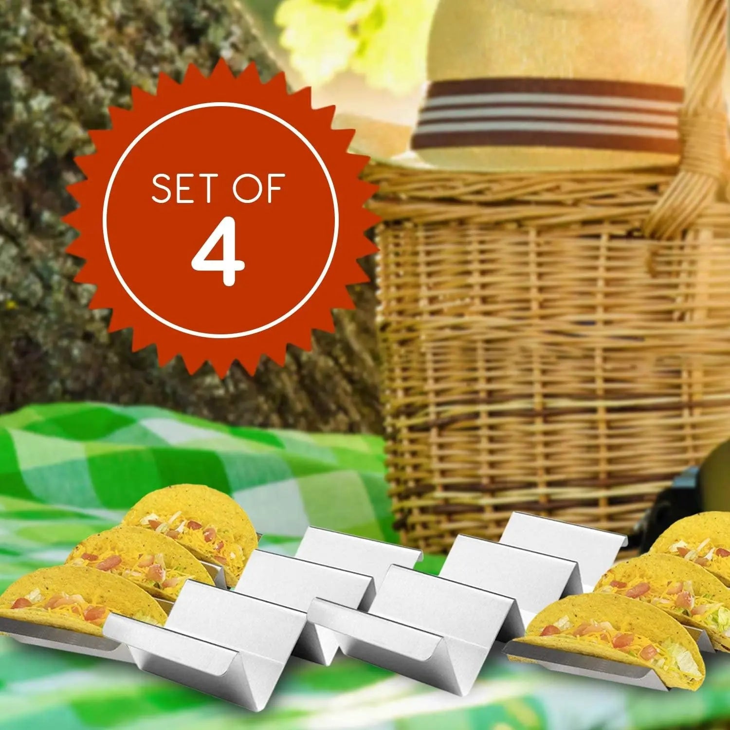 Transform Taco Night with Our Stainless Steel Taco Holder & Air Fryer Oil Drainer – Your Ultimate Kitchen Companion for Mess-Free Meals!