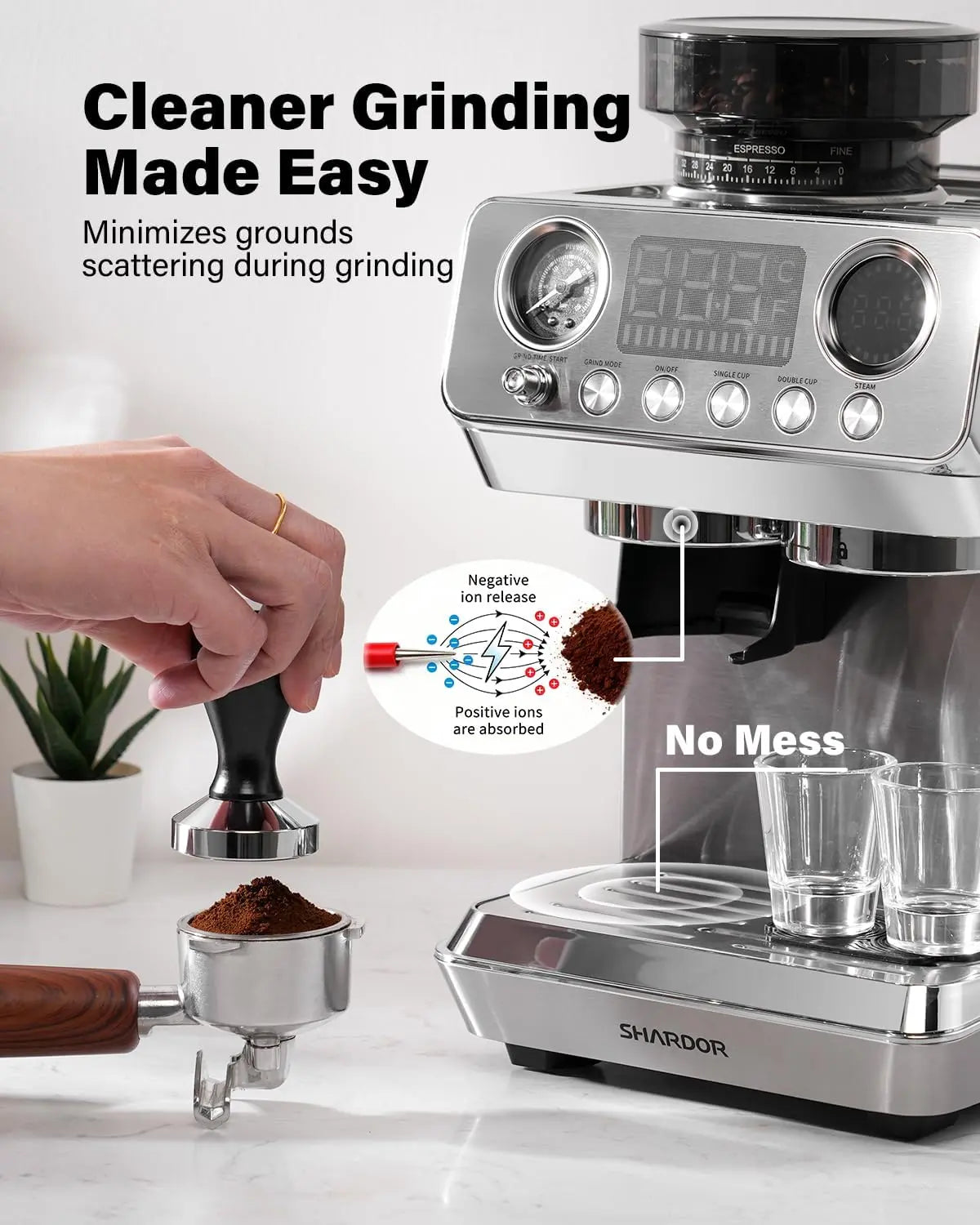 Experience Barista Quality at Home with the 20 Bar Automatic Espresso Machine Featuring a Built-in Grinder and Professional Steam Wand