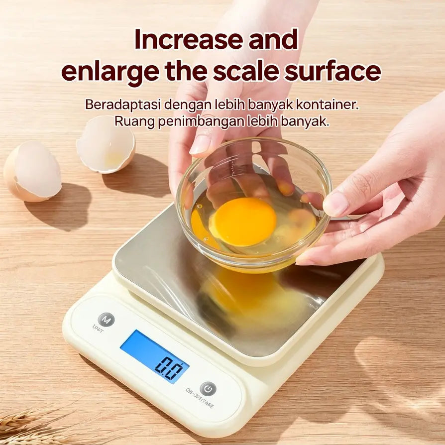 Elevate Your Cooking with the Meilen 5Kg/11Lb Digital Kitchen Scale - Precision Measurements with Stainless Steel Durability and Included Batteries
