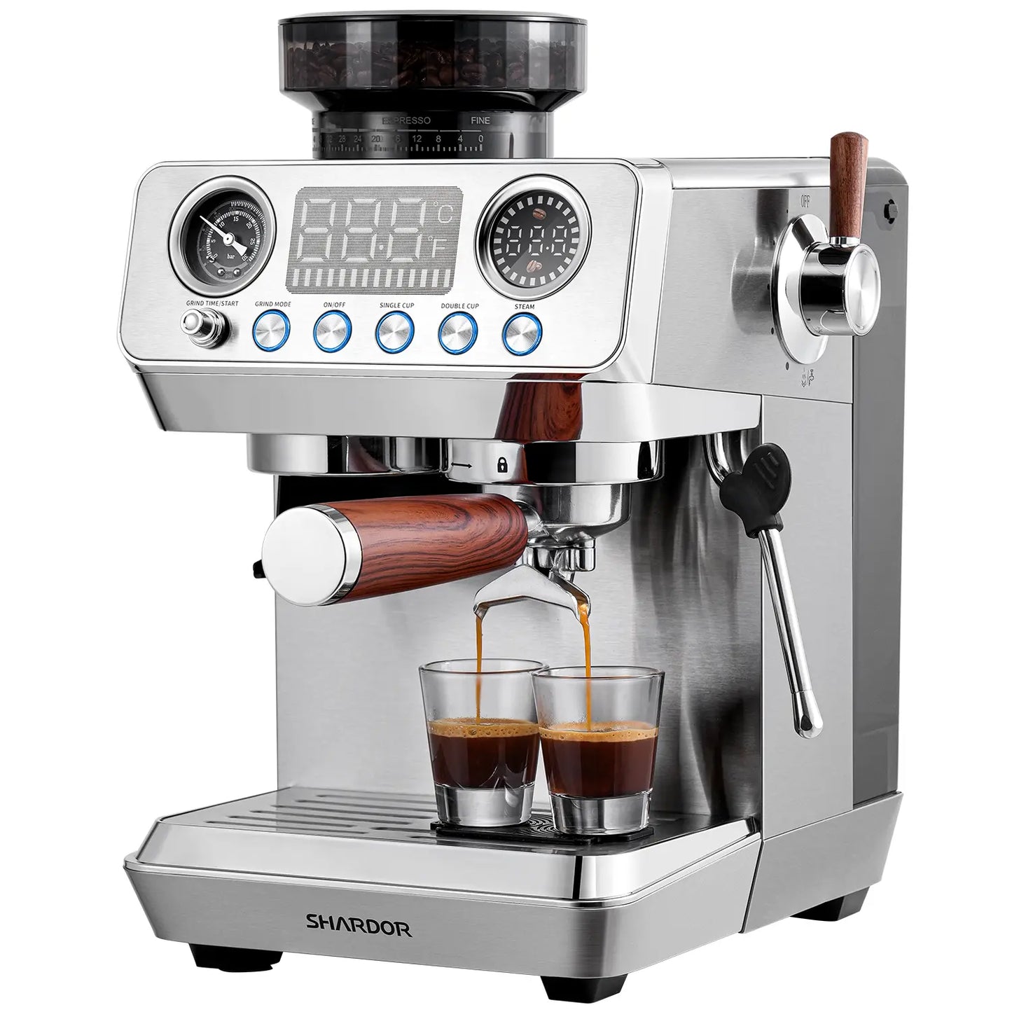 Experience Barista Quality at Home with the 20 Bar Automatic Espresso Machine Featuring a Built-in Grinder and Professional Steam Wand
