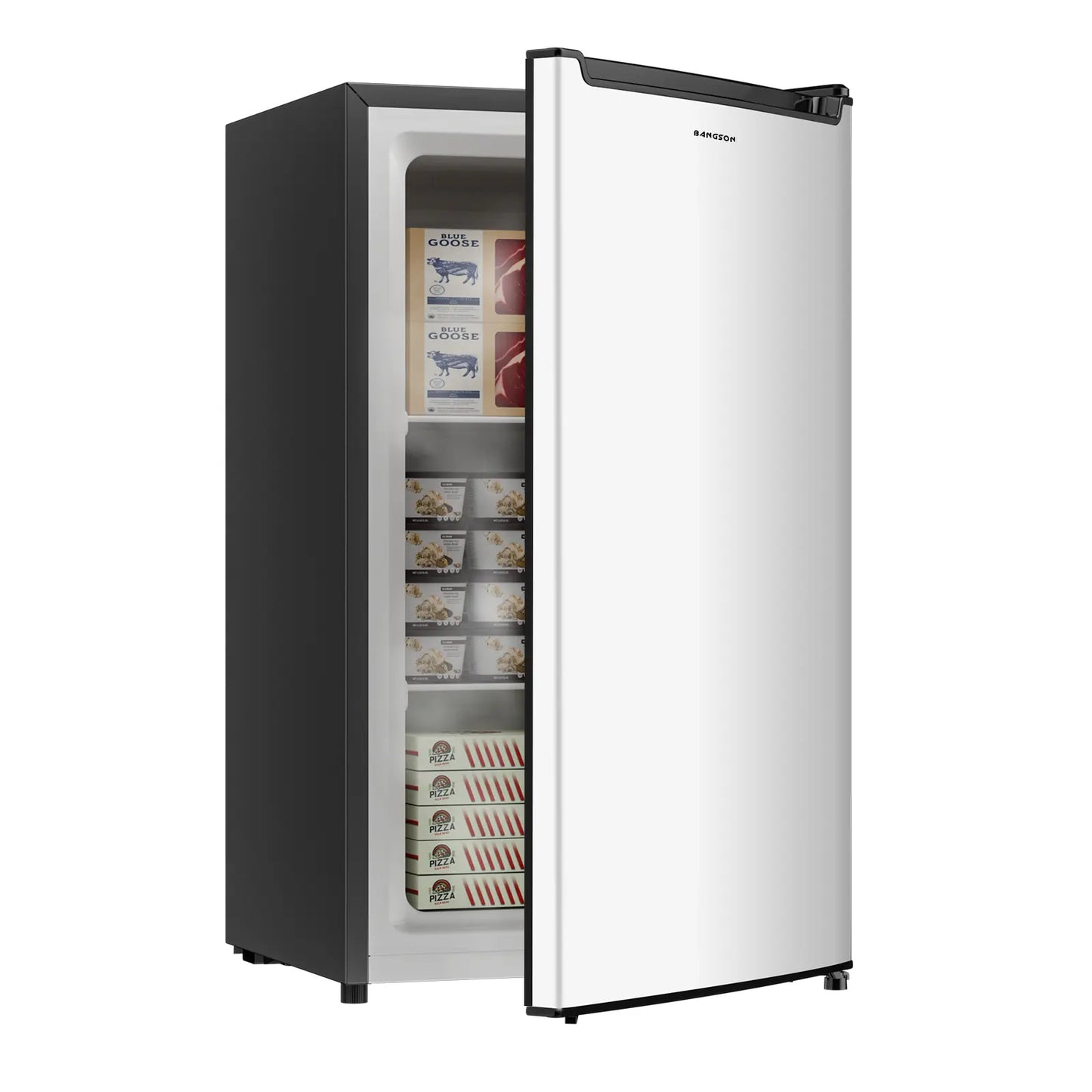 BANGSON 2.1 Cu.Ft Compact Upright Freezer - Energy-Efficient Mini Freezer with Adjustable Thermostat and Quiet Operation, Perfect for Small Spaces and Gifts!