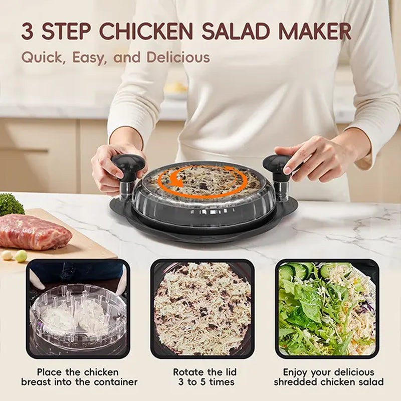 Effortlessly Shred Chicken and More with the XL 11-Inch Meat Shredder Tool - Ergonomic, Non-Slip Design for Quick Meal Prep in Elegant Black
