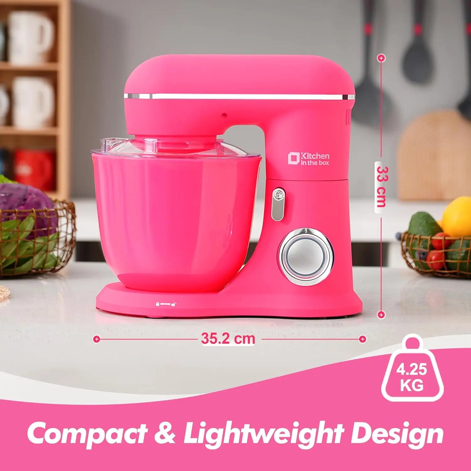 Elevate Your Baking with the Kitchen in the Box Stand Mixer - Versatile 4.5L+5L Mixer with 10 Speeds and Essential Attachments!