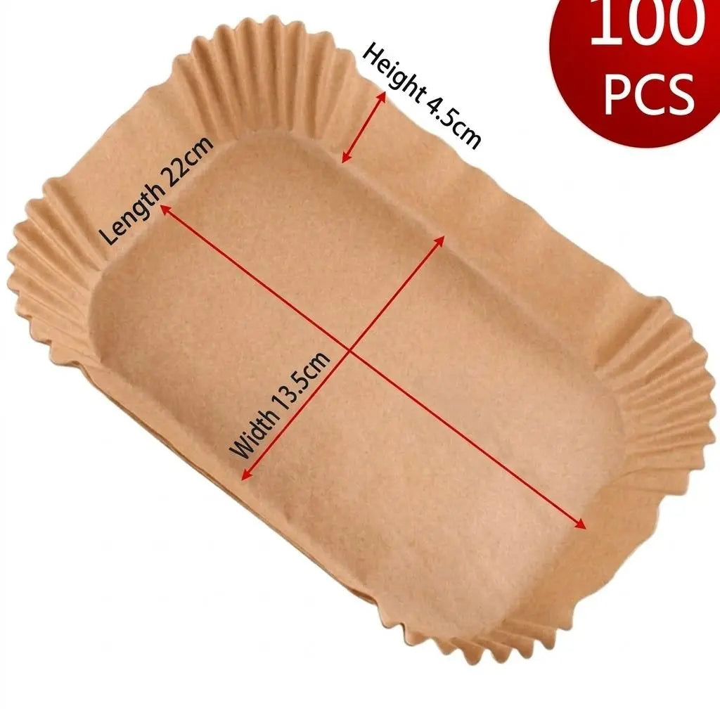 100Pcs Non-Stick Parchment Paper Liners for Air Fryers - Perfect for Baking, Frying, and Steaming (6.7IN)