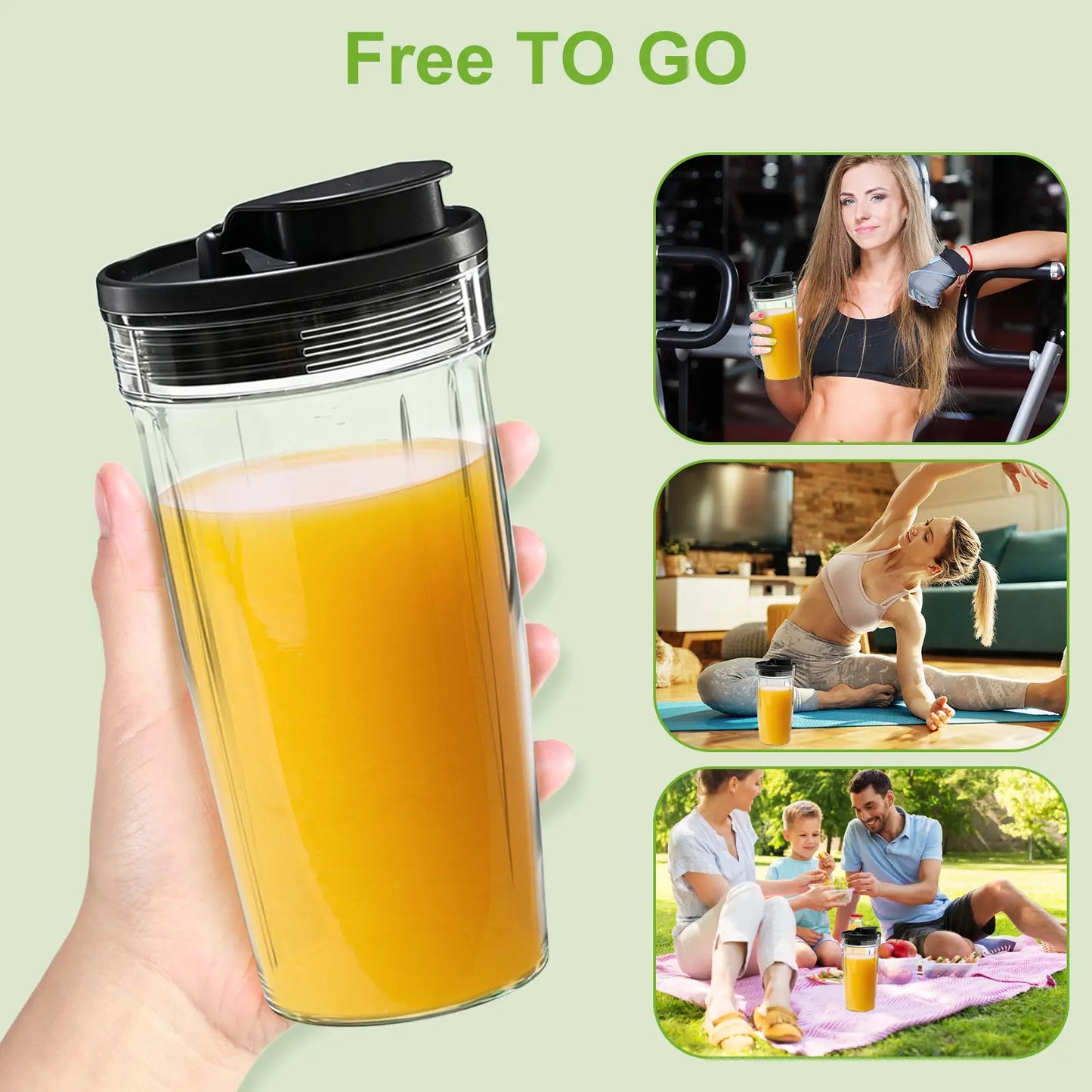 Smoothie Blender, Personal Blender Set for Kitchen, Smoothies Maker with Bpa-Free Portable Cups for Shakes, Sauces, Juice, Ice Crushing, Light Silver