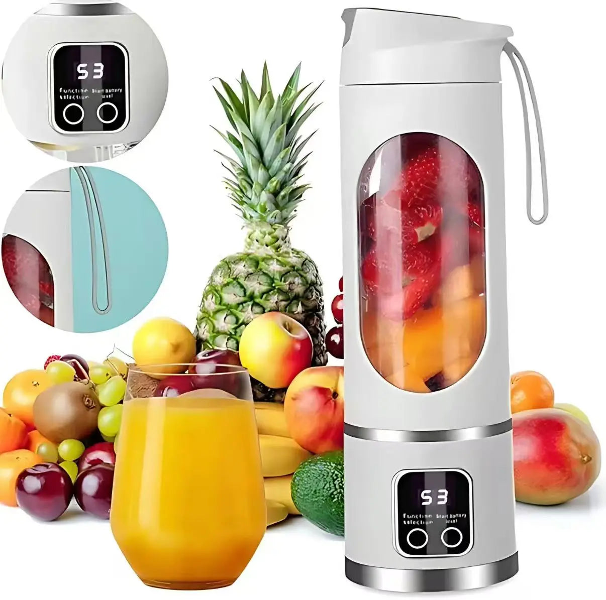 Portable Personal Electric Blender, 450 Ml Smoothie and Ice Shake Blender, 12 Blades, USB Rechargeable Mini Blender; Drink Container: Water Bottle, Travel Cup, Washable, Reusable, Compact and Convenient, Multifunctional—Father’S Day Gift