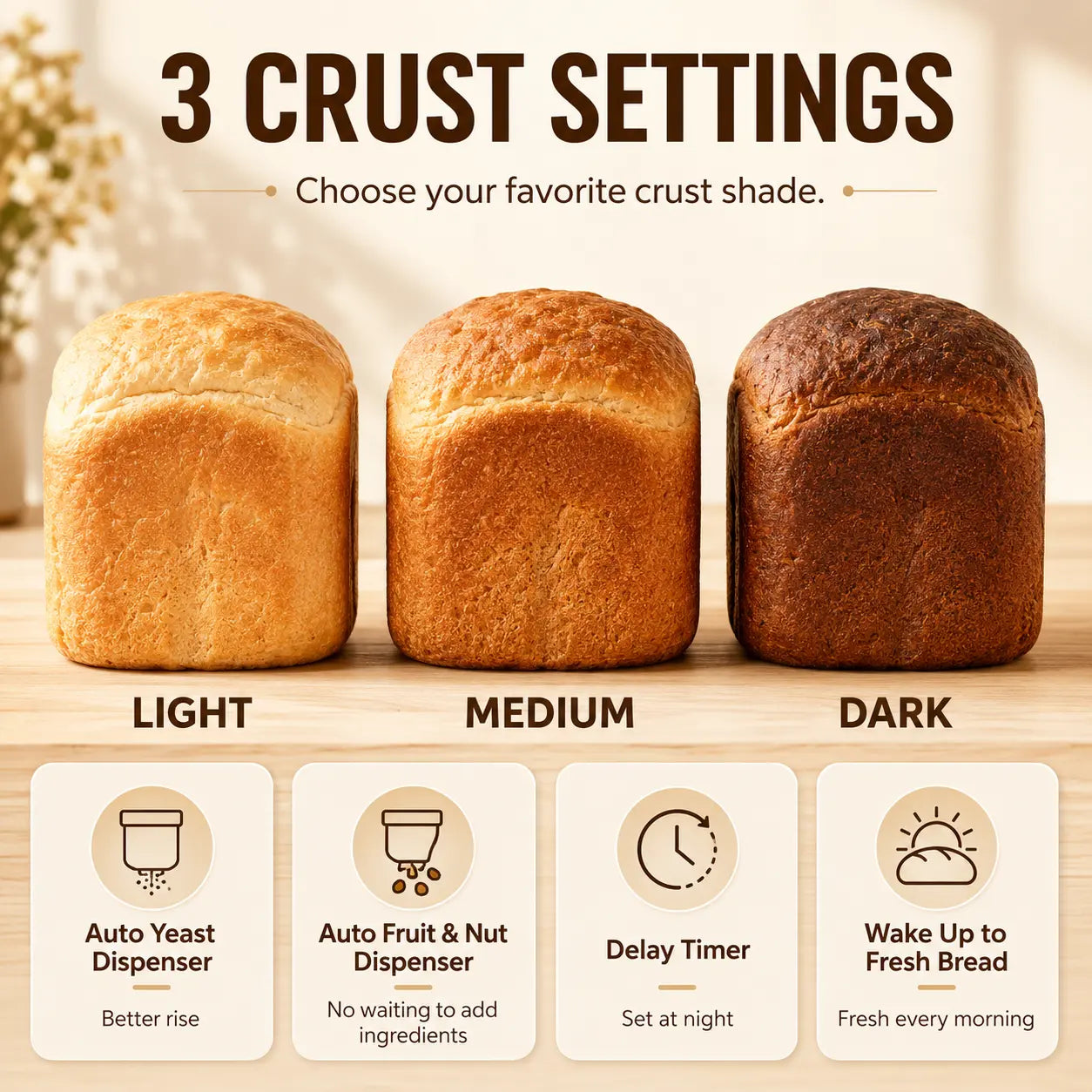 Ultimate 25-In-1 Programmable Bread Maker: Effortlessly Bake Fresh Bread with Automatic Yeast & Nut Dispenser, Delay Timer & 3 Crust Settings