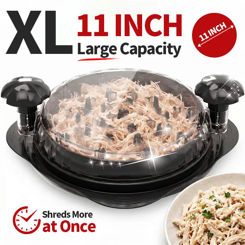 Effortlessly Shred Chicken and More with the XL 11-Inch Meat Shredder Tool - Ergonomic, Non-Slip Design for Quick Meal Prep in Elegant Black
