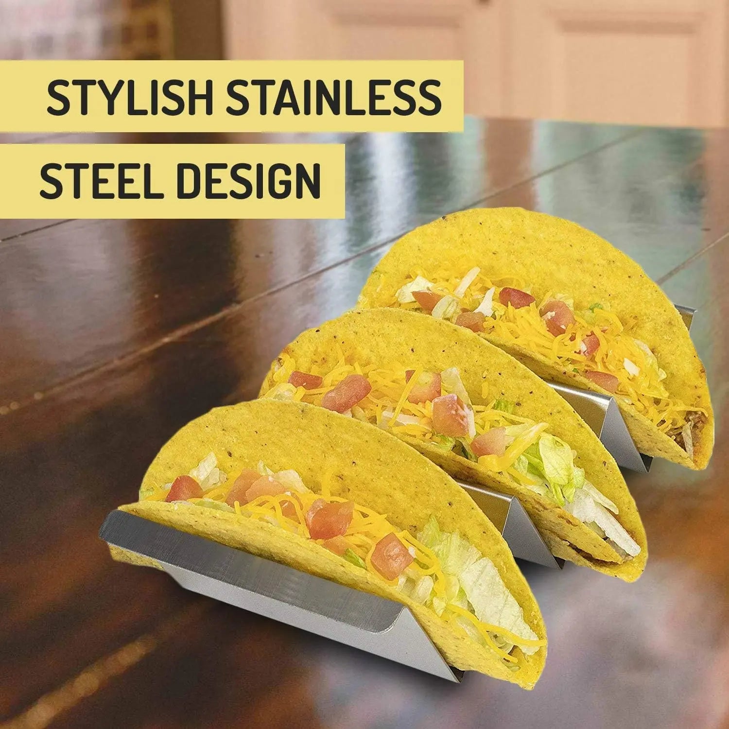 Transform Taco Night with Our Stainless Steel Taco Holder & Air Fryer Oil Drainer – Your Ultimate Kitchen Companion for Mess-Free Meals!