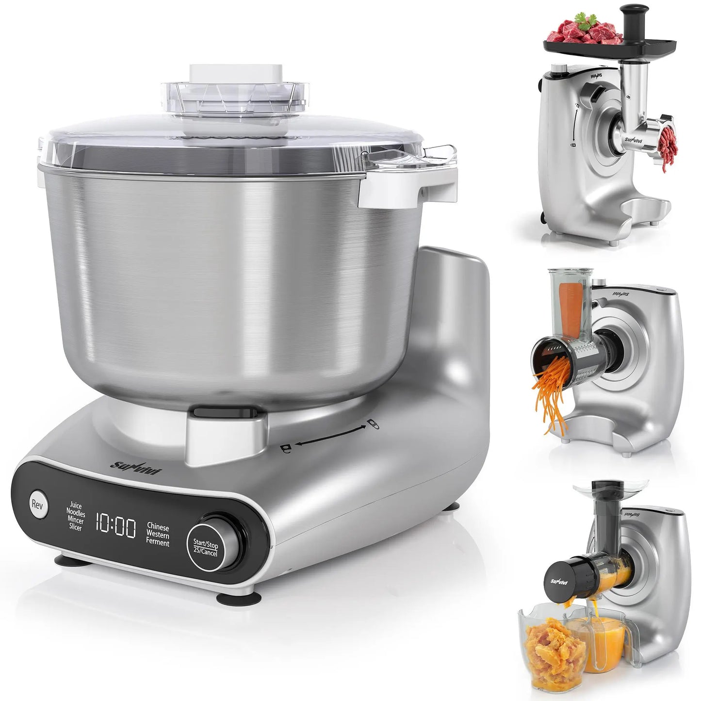 Experience Culinary Excellence with the Sunvivi 4-In-1 Multifunction Stand Mixer - Your Ultimate Kitchen Companion for Dough, Juicing, Grinding, and More!