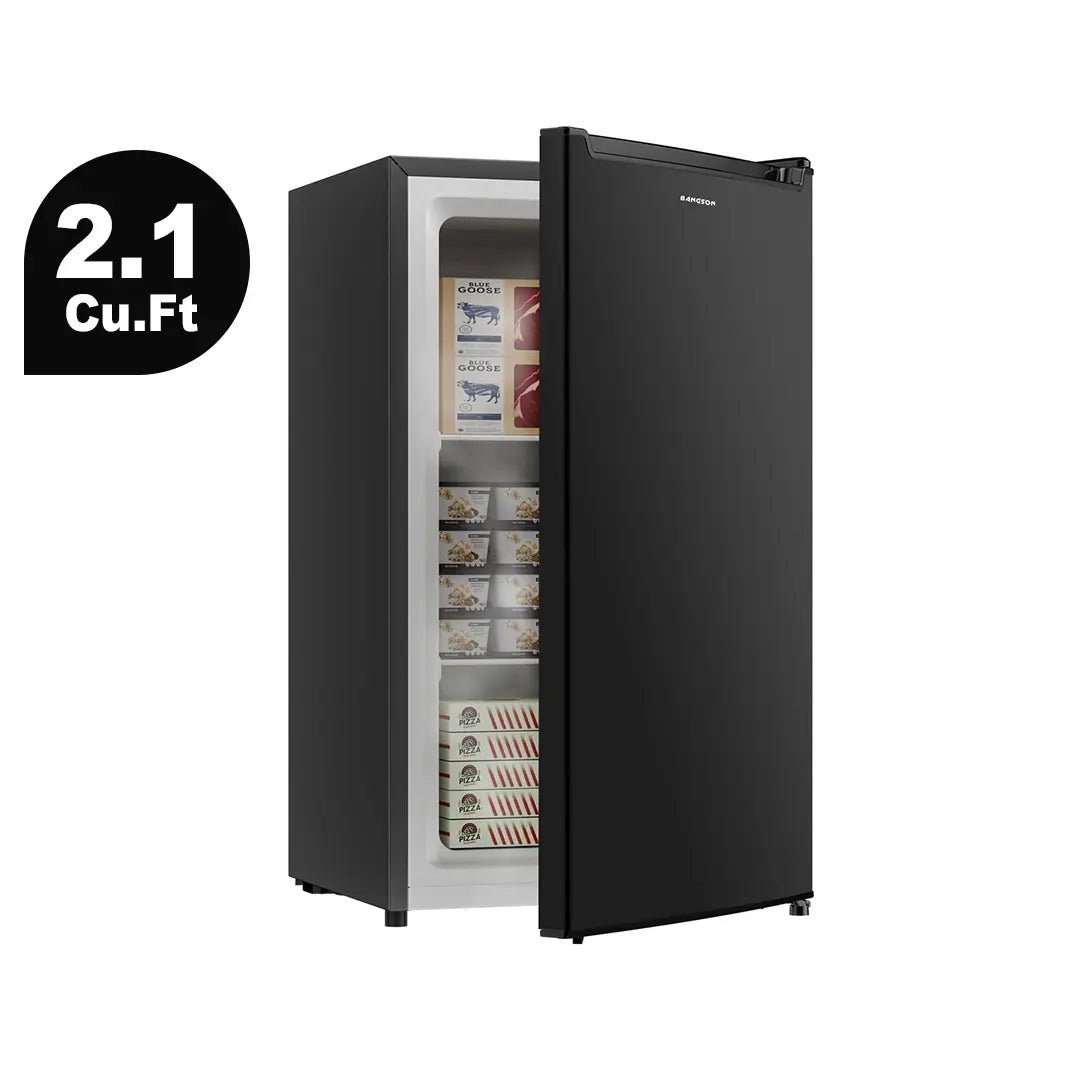 BANGSON 2.1 Cu.Ft Compact Upright Freezer - Energy-Efficient Mini Freezer with Adjustable Thermostat and Quiet Operation, Perfect for Small Spaces and Gifts!