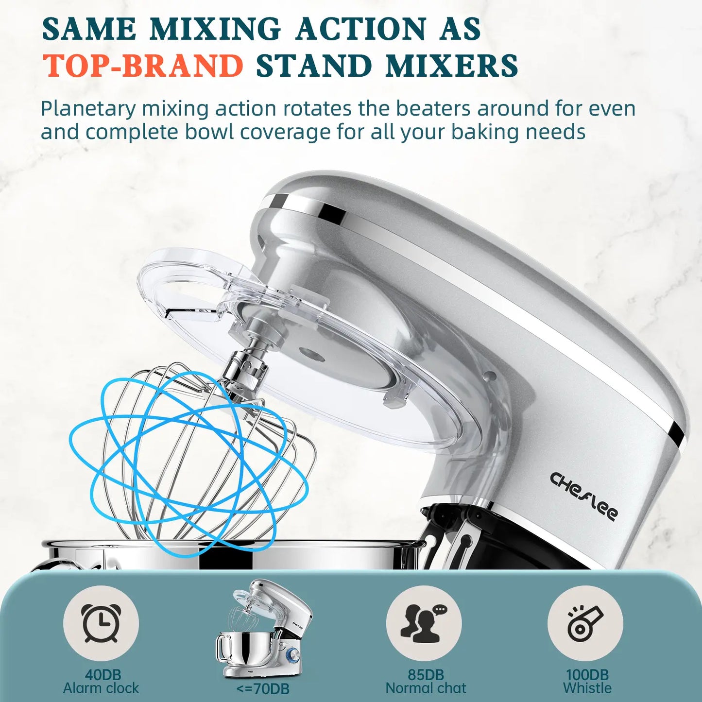 Unleash Your Inner Chef with the Cheflee 660W Electric Stand Mixer – 6.5QT Stainless Steel Bowl, 6+ Speed Settings & Essential Attachments for Perfect Baking Every Time!