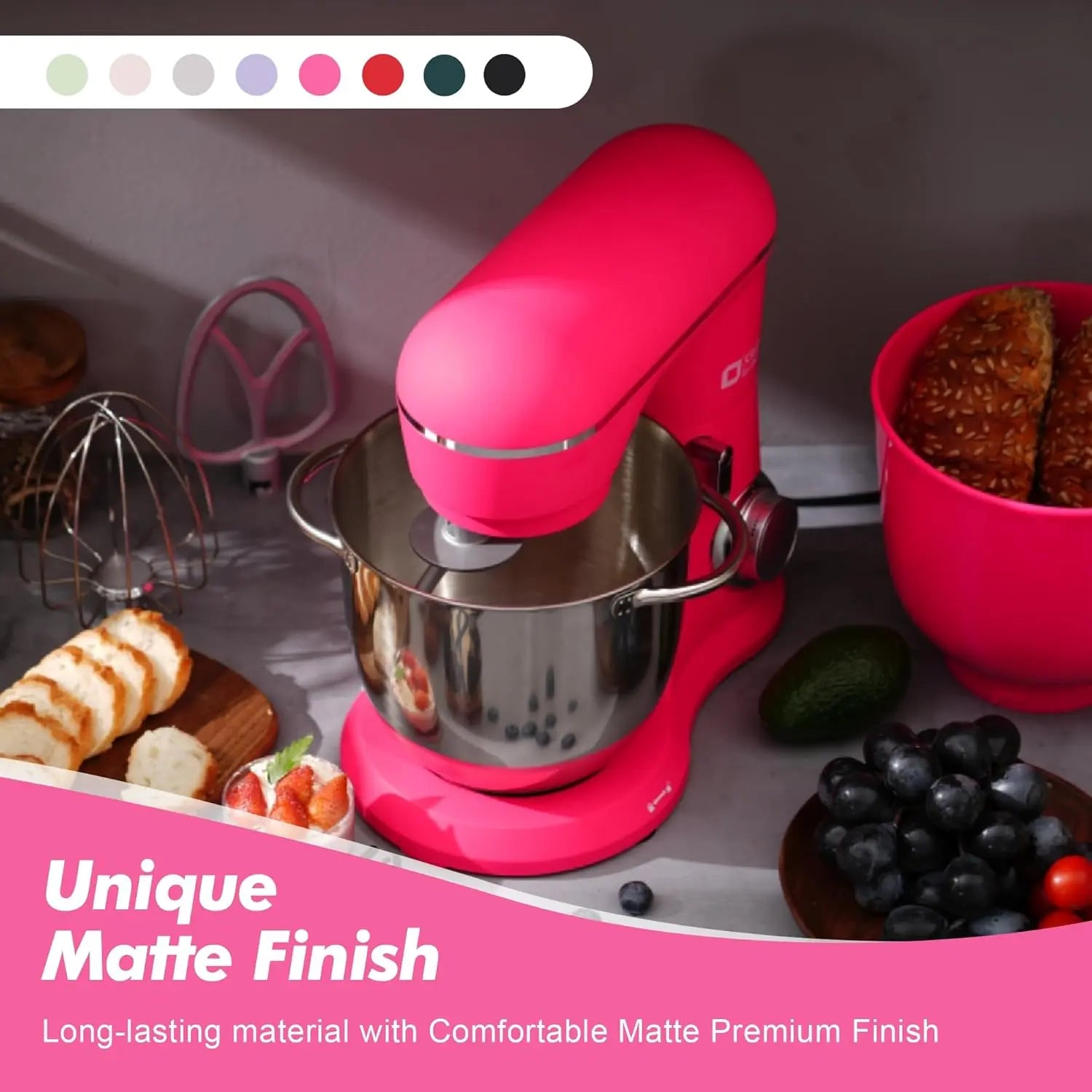 Elevate Your Baking with the Kitchen in the Box Stand Mixer - Versatile 4.5L+5L Mixer with 10 Speeds and Essential Attachments!