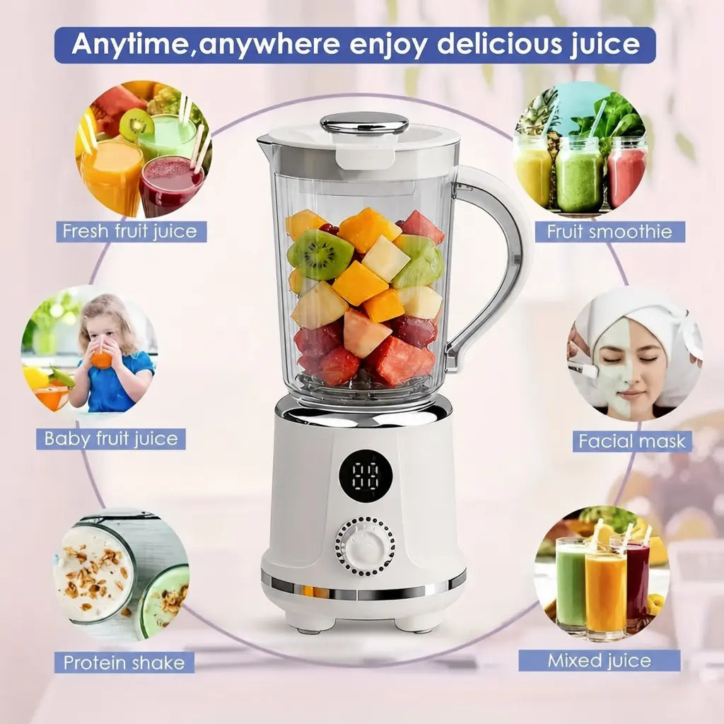 Powerful 12-Blade Portable Blender - Rechargeable 600ml Juice Maker for Smoothies and Shakes