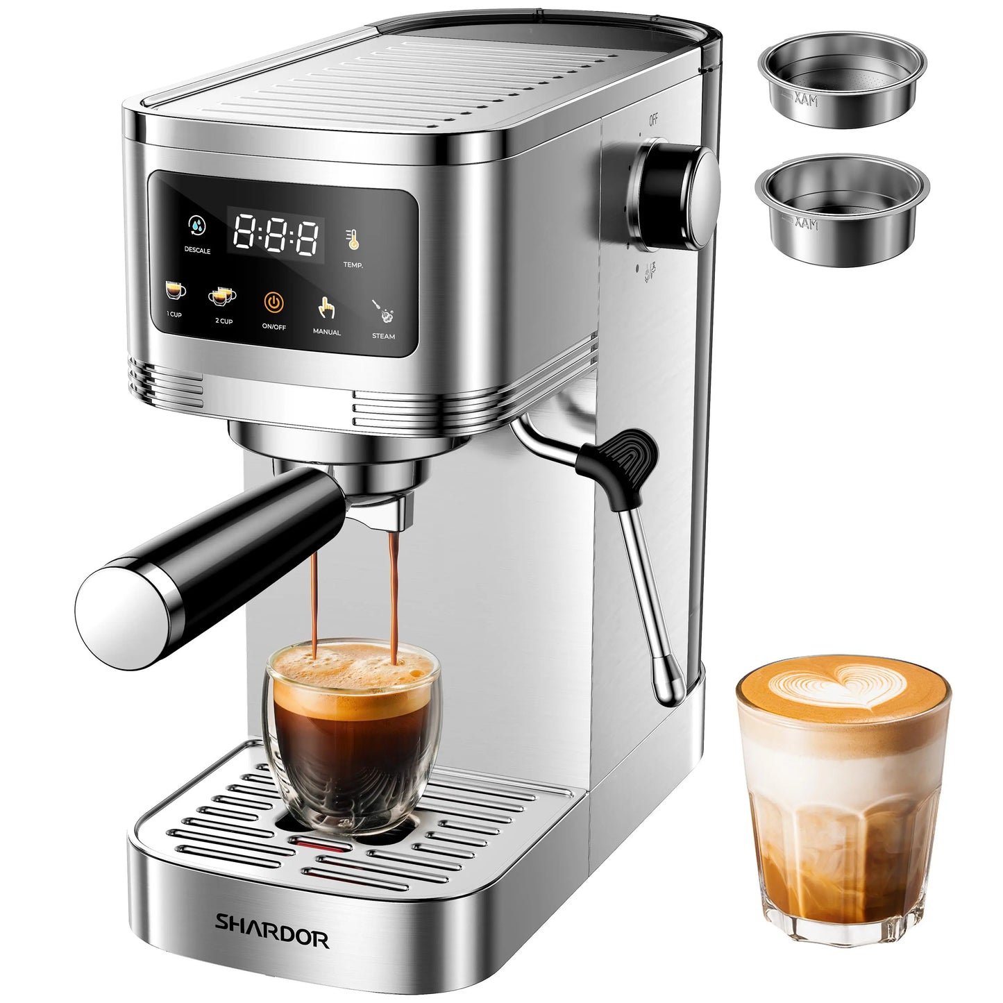 Experience Barista Quality at Home with the 20 Bar Automatic Espresso Machine Featuring a Built-in Grinder and Professional Steam Wand