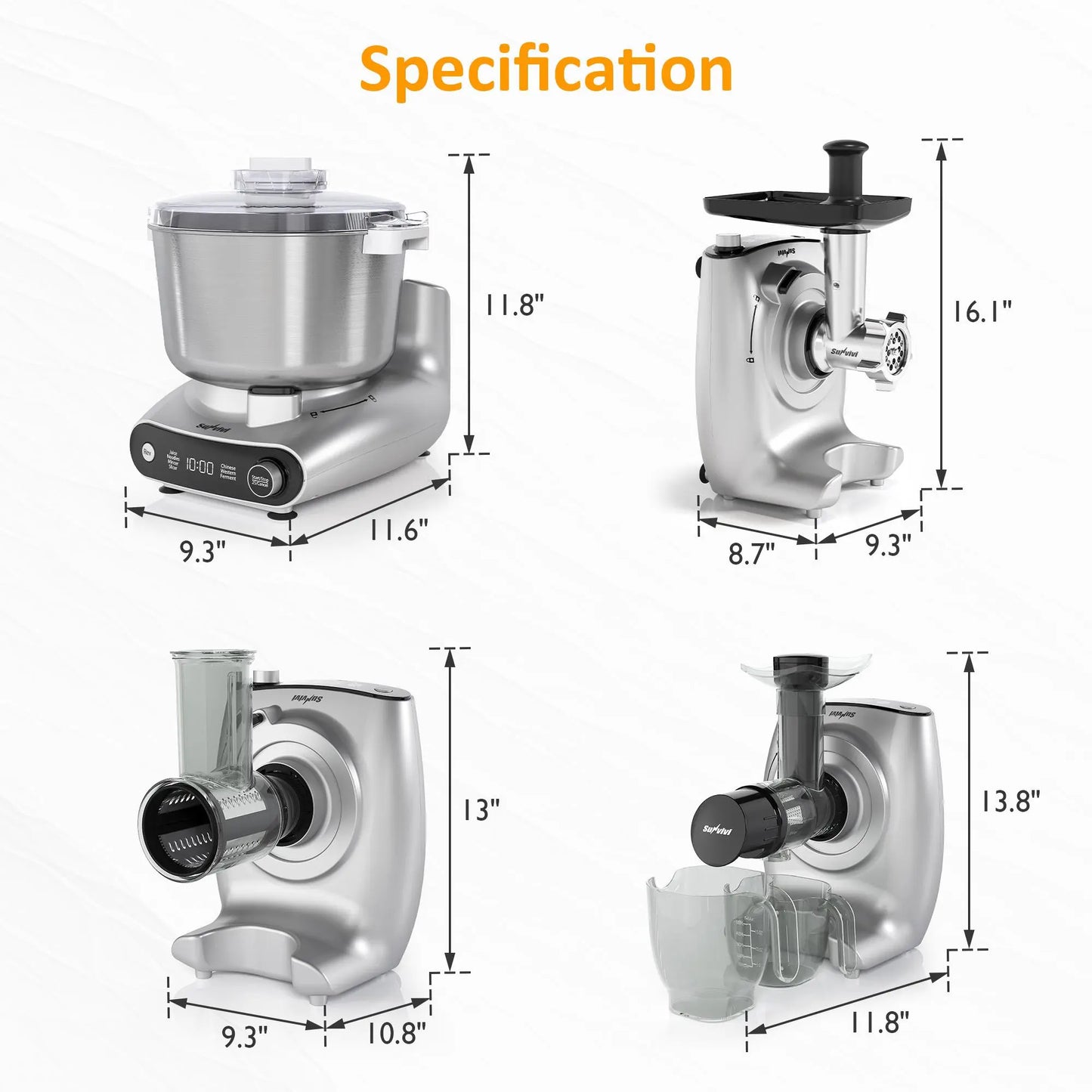 Experience Culinary Excellence with the Sunvivi 4-In-1 Multifunction Stand Mixer - Your Ultimate Kitchen Companion for Dough, Juicing, Grinding, and More!