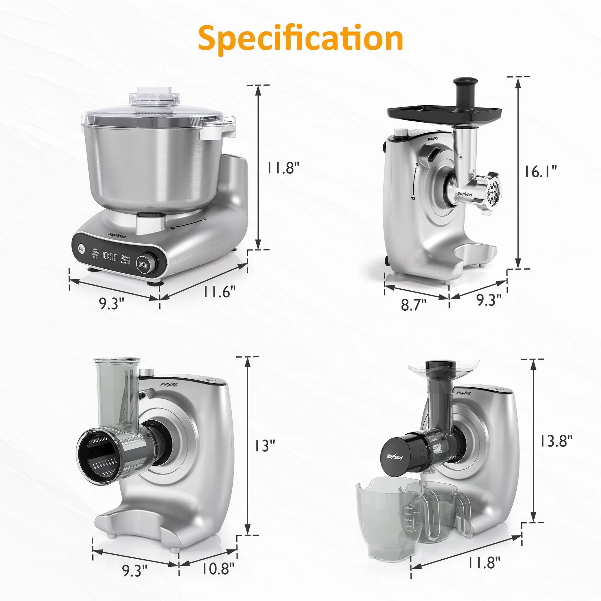Experience Culinary Excellence with the Sunvivi 4-In-1 Multifunction Stand Mixer - Your Ultimate Kitchen Companion for Dough, Juicing, Grinding, and More!