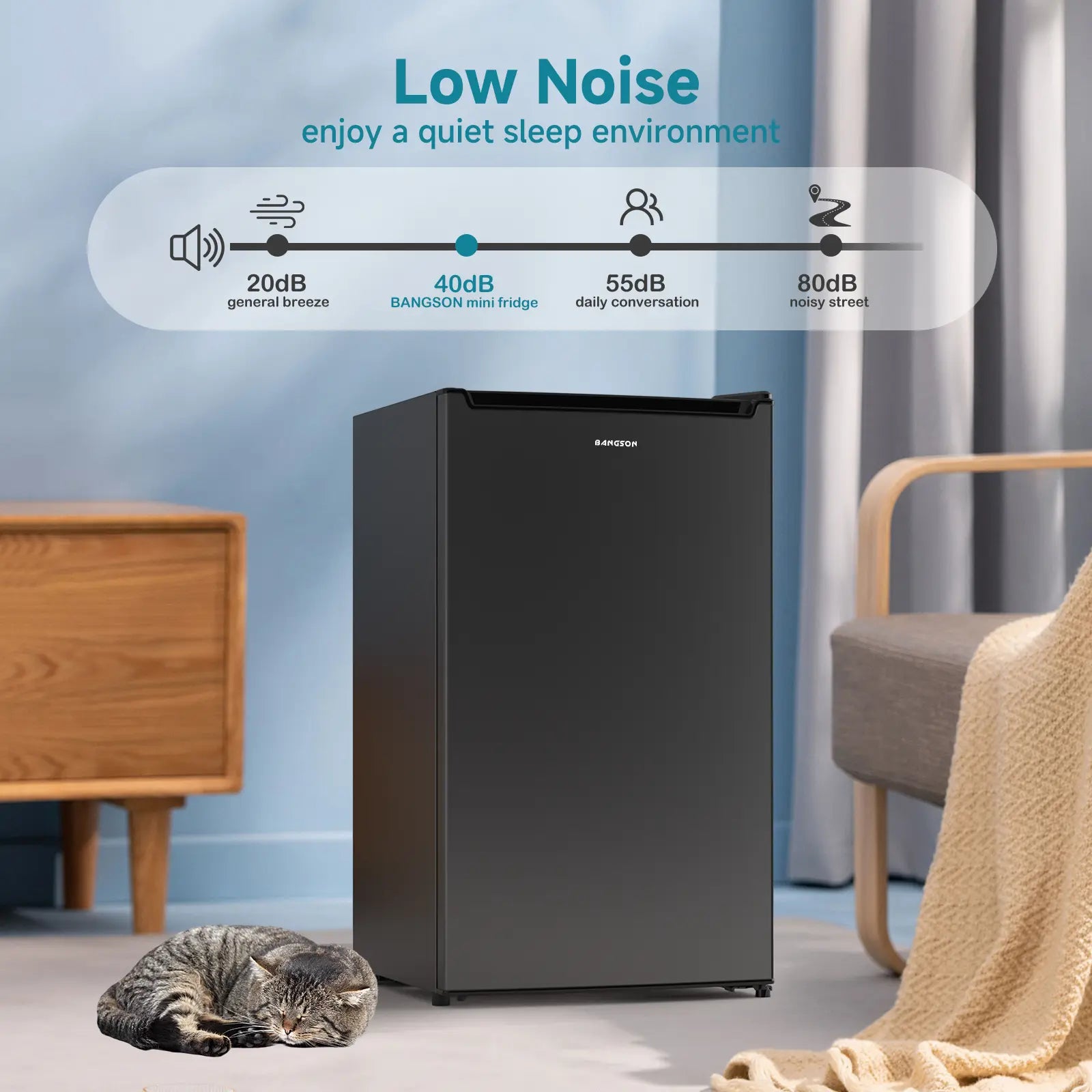 BANGSON 2.1 Cu.Ft Compact Upright Freezer - Energy-Efficient Mini Freezer with Adjustable Thermostat and Quiet Operation, Perfect for Small Spaces and Gifts!