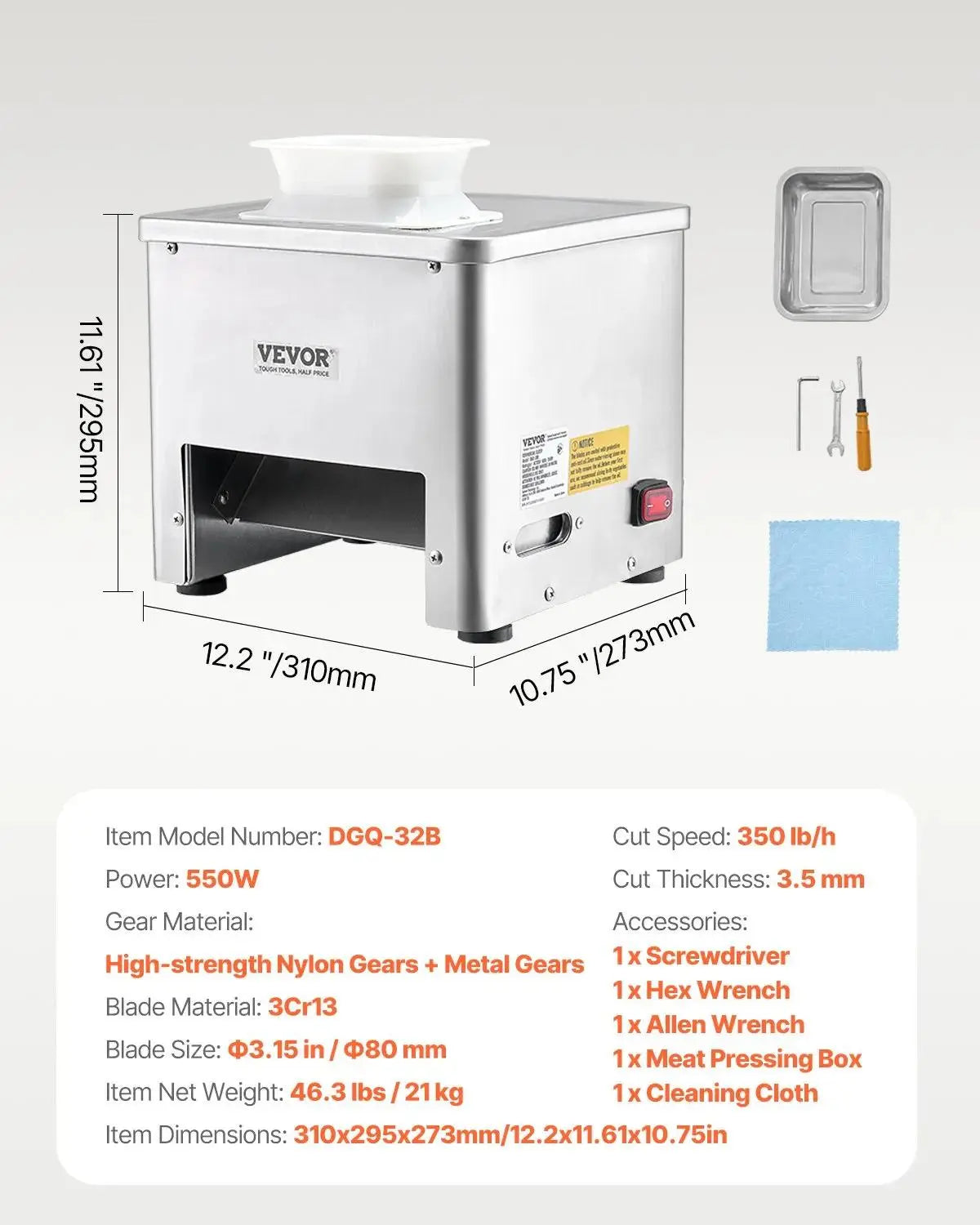 Unleash Your Culinary Creativity with the Vevor 550W Meat Cutter Machine - Perfect for Home Chefs and Restaurants!